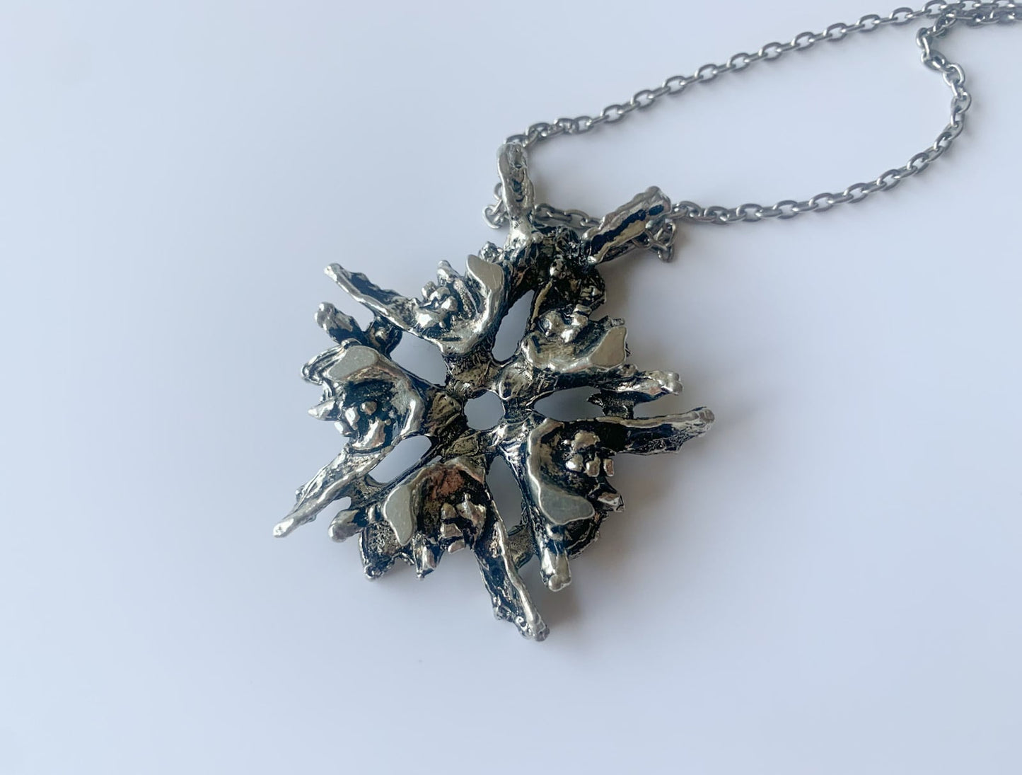 Brutalist pewter vintage pendant, design Tapani Vanhatalo, Finland