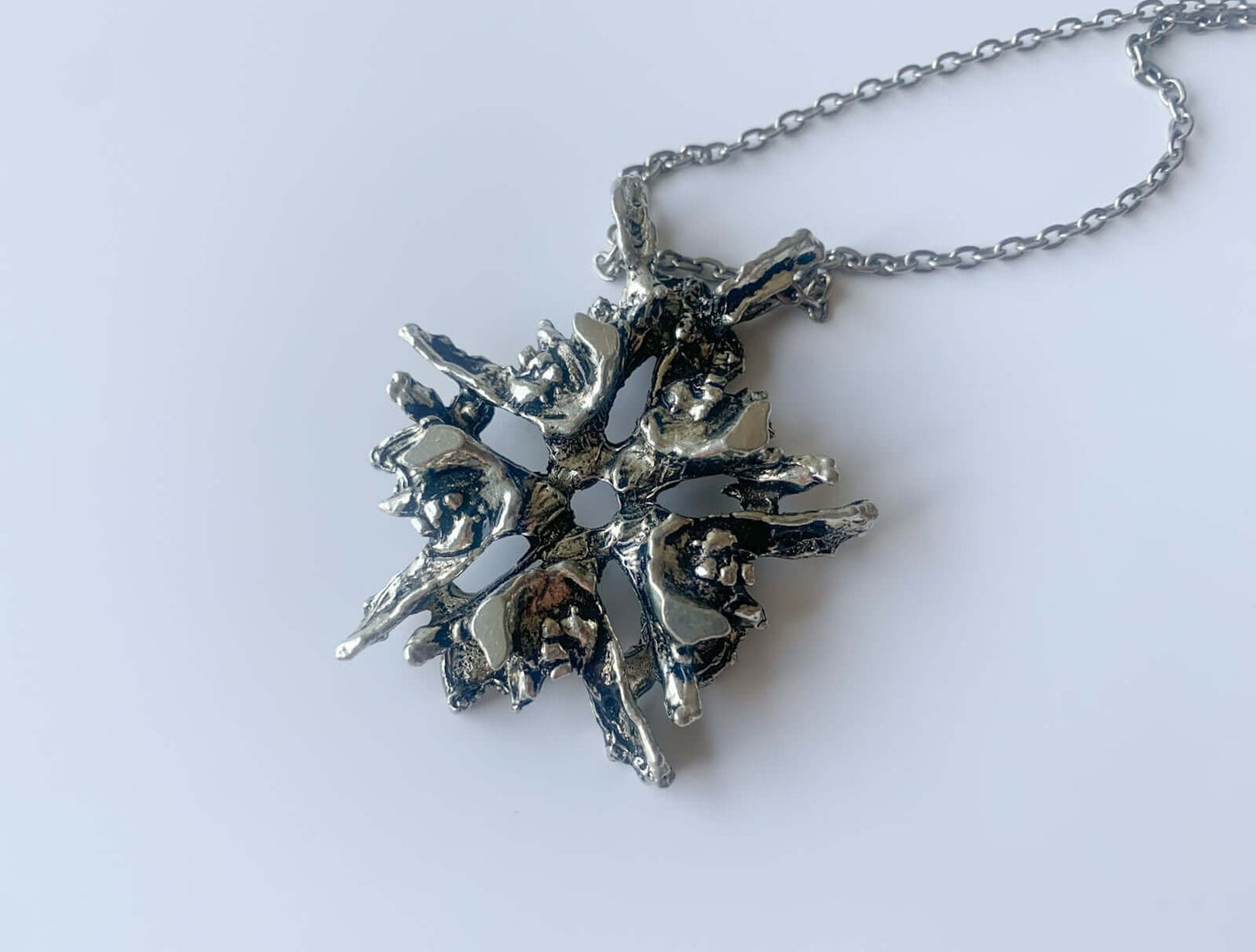 Brutalist pewter vintage pendant, design Tapani Vanhatalo, Finland