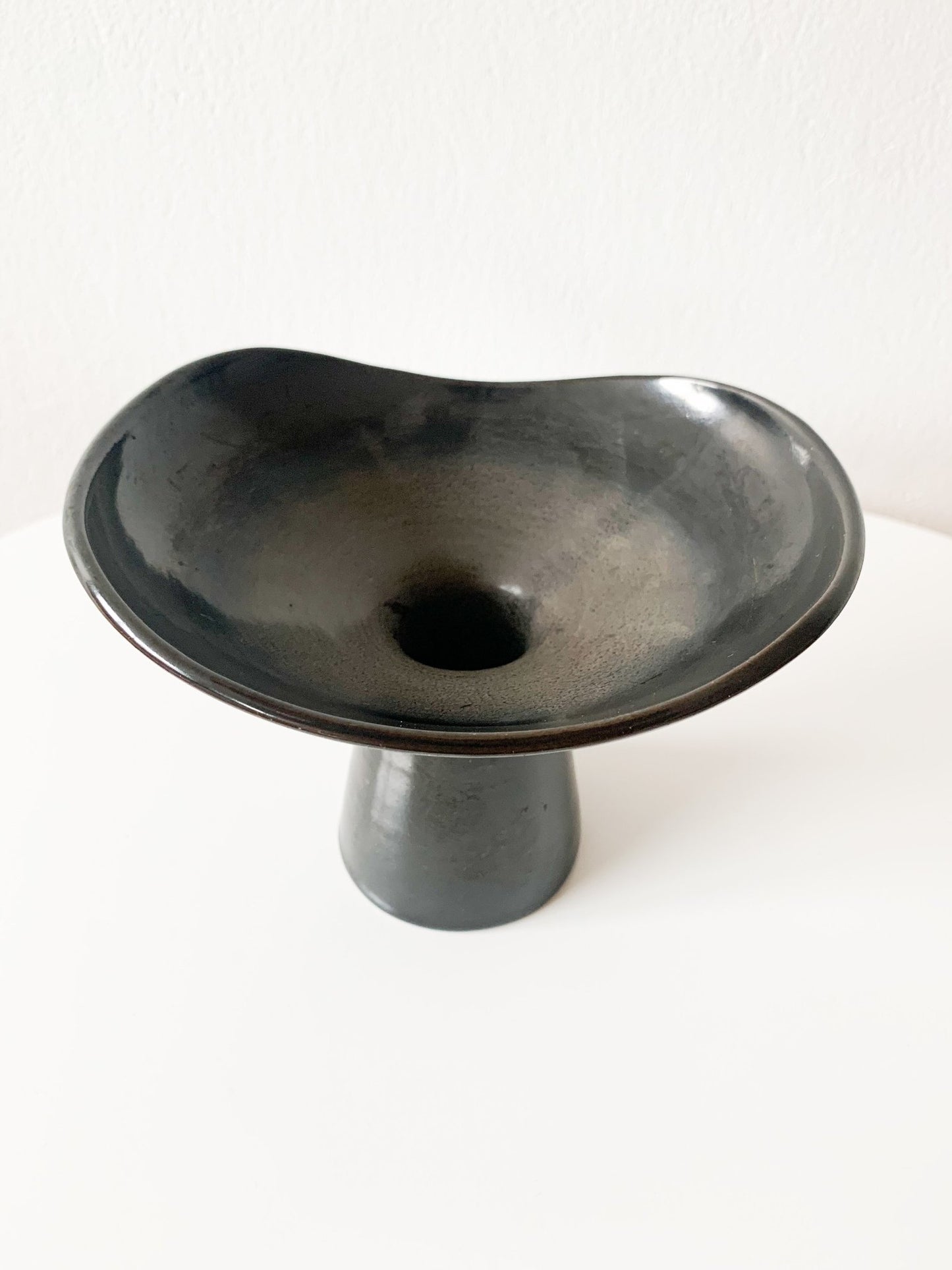 Vintage black gray vase and candle holder by Jerk Werkmäster, 1960s. Nittsjö ceramics