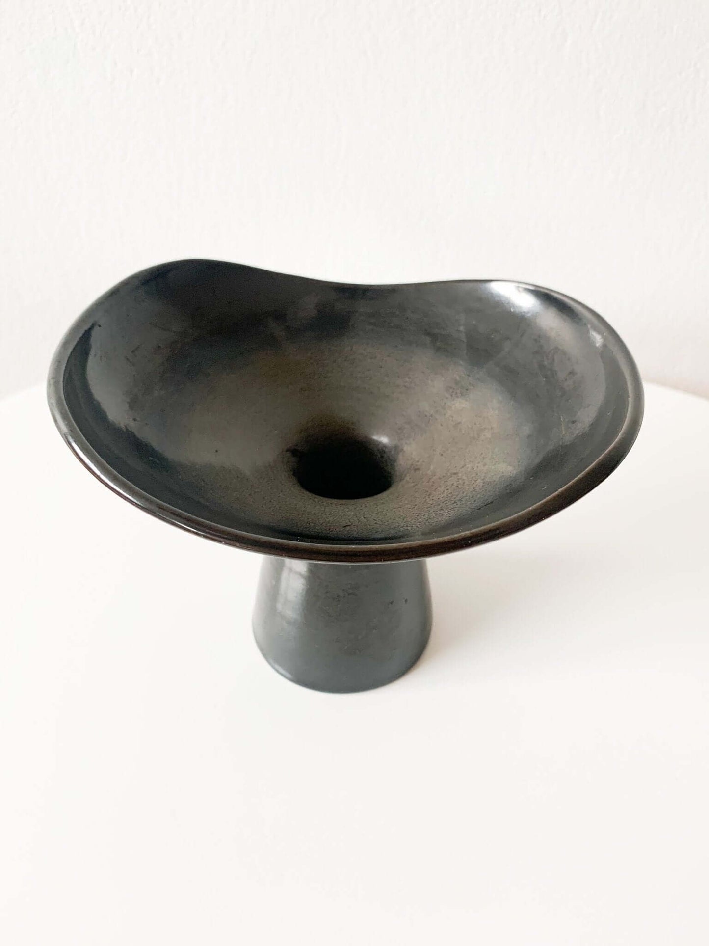Vintage black gray vase and candle holder by Jerk Werkmäster, 1960s. Nittsjö ceramics