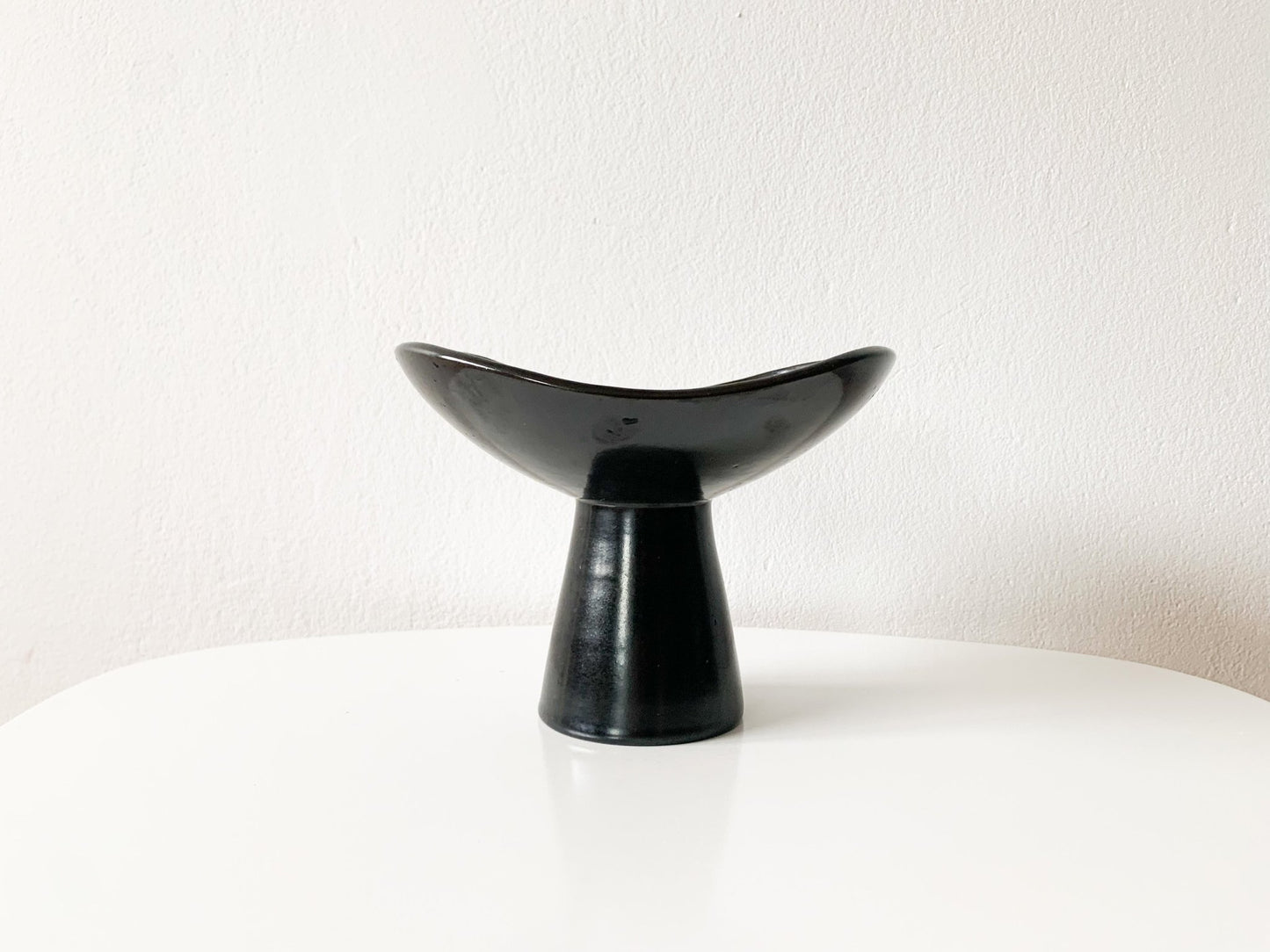 Vintage black gray vase and candle holder by Jerk Werkmäster, 1960s. Nittsjö ceramics