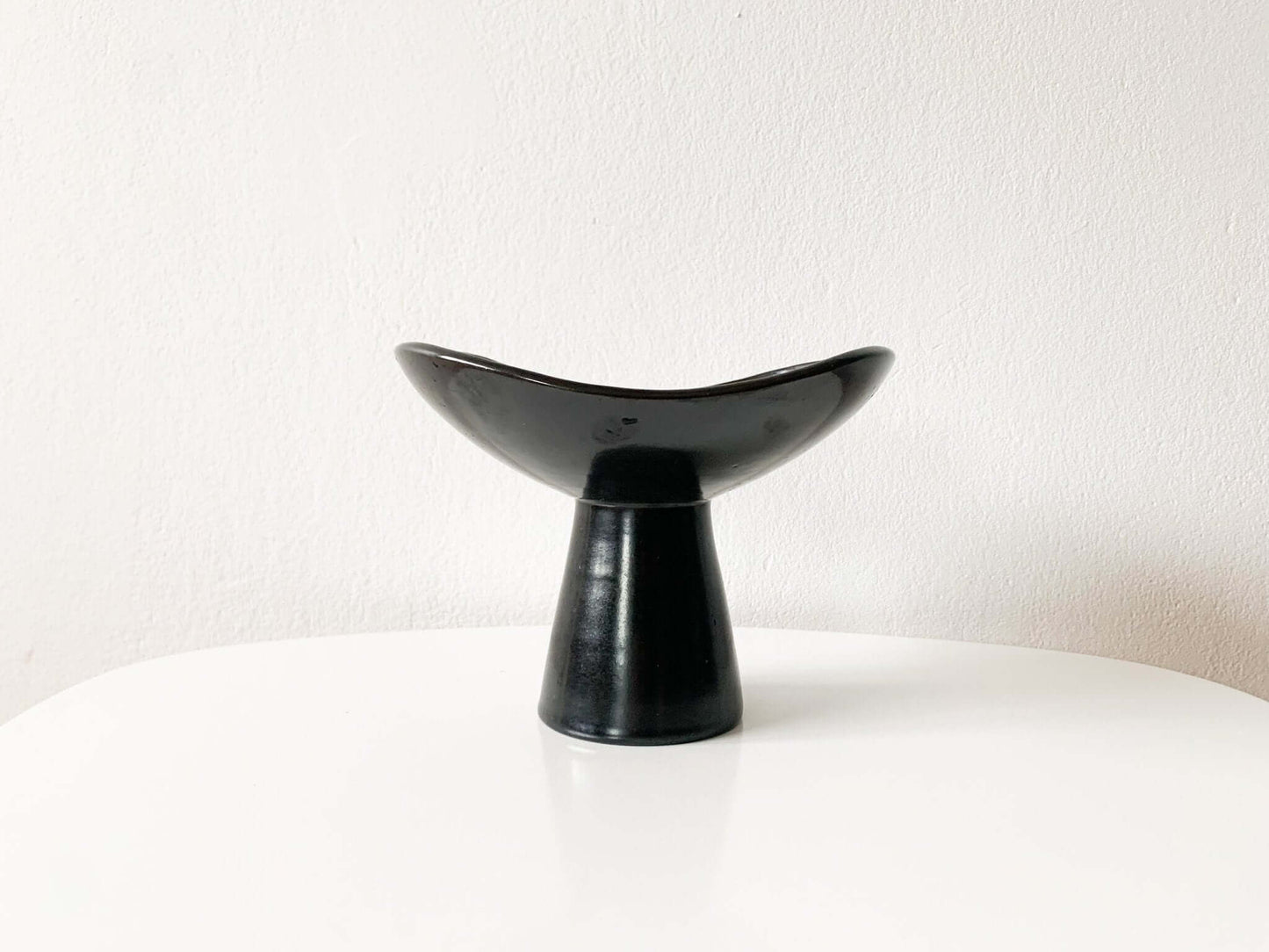 Vintage black gray vase and candle holder by Jerk Werkmäster, 1960s. Nittsjö ceramics