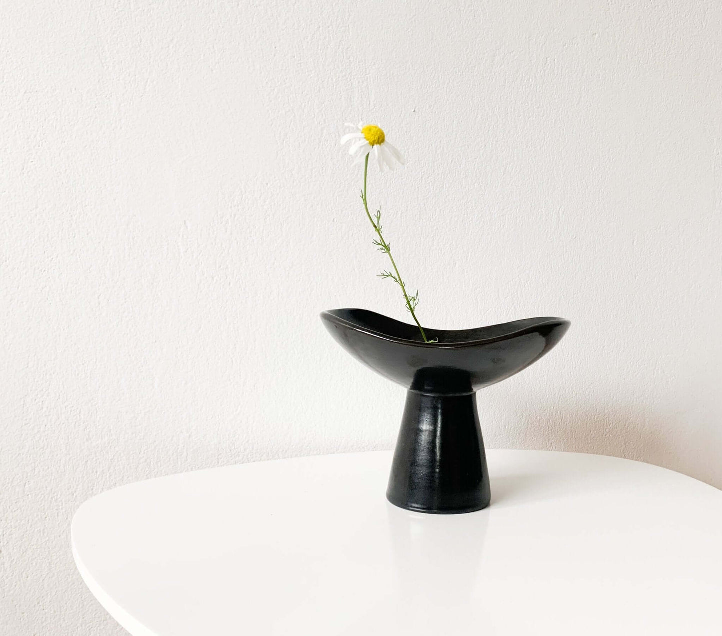 Vintage black gray vase and candle holder by Jerk Werkmäster, 1960s. Nittsjö ceramics