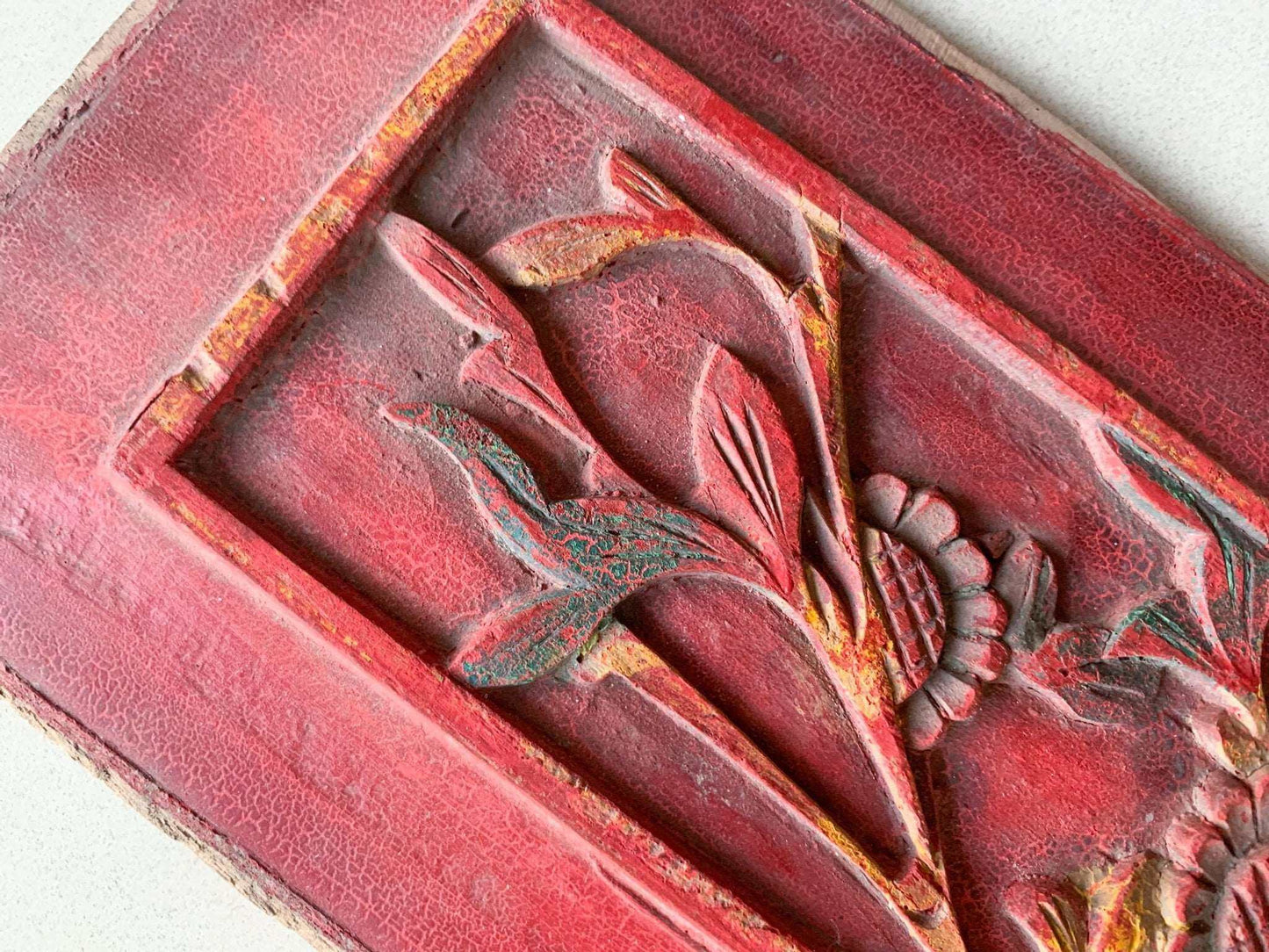 Old Chinese carved panel, 1800-early 1900s. Decoration item and Art object
