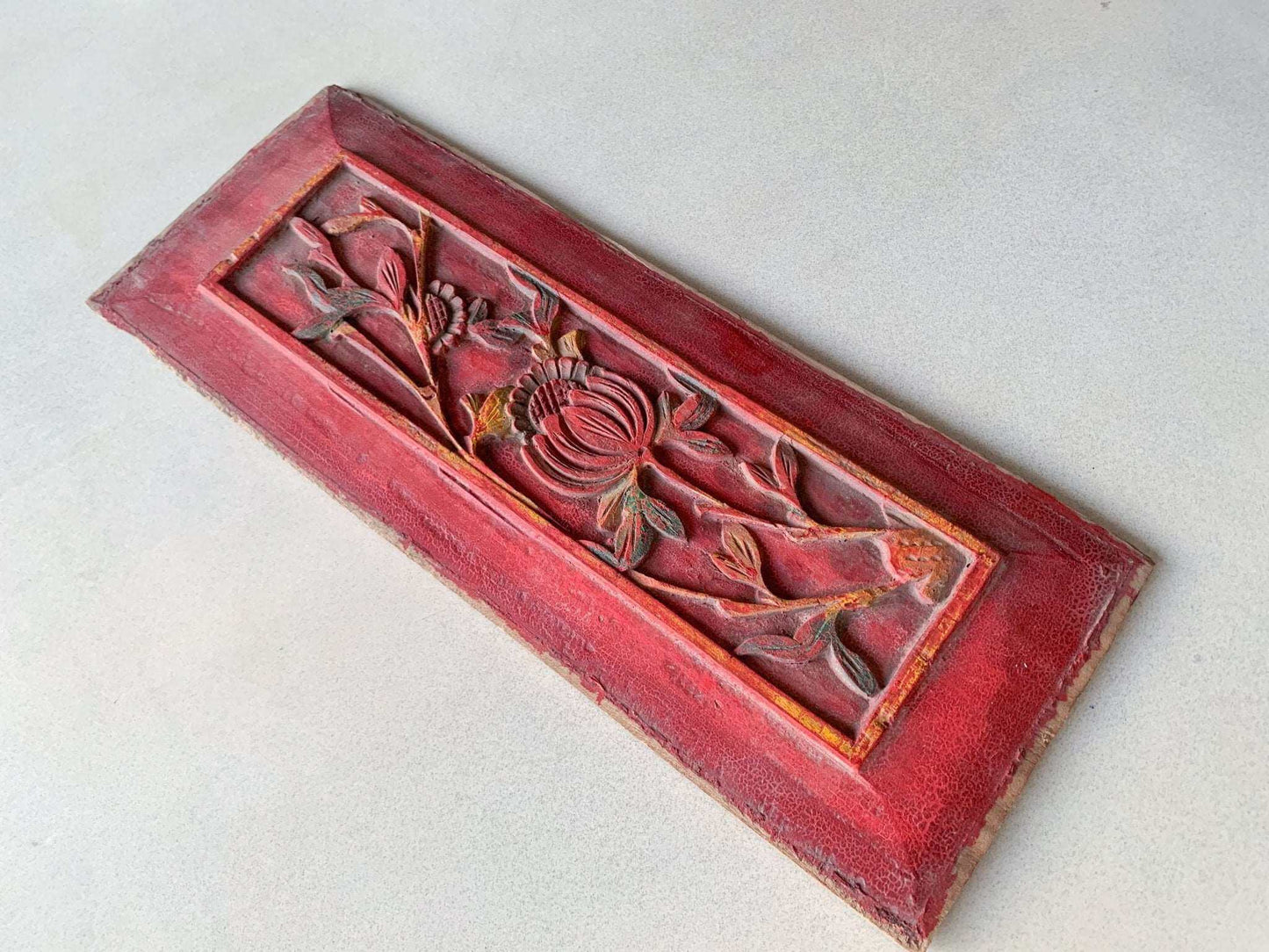 Old Chinese carved panel, 1800-early 1900s. Decoration item and Art object