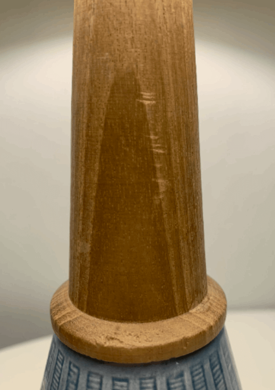 Rörstrand table lamp, wood and ceramics, 1970s