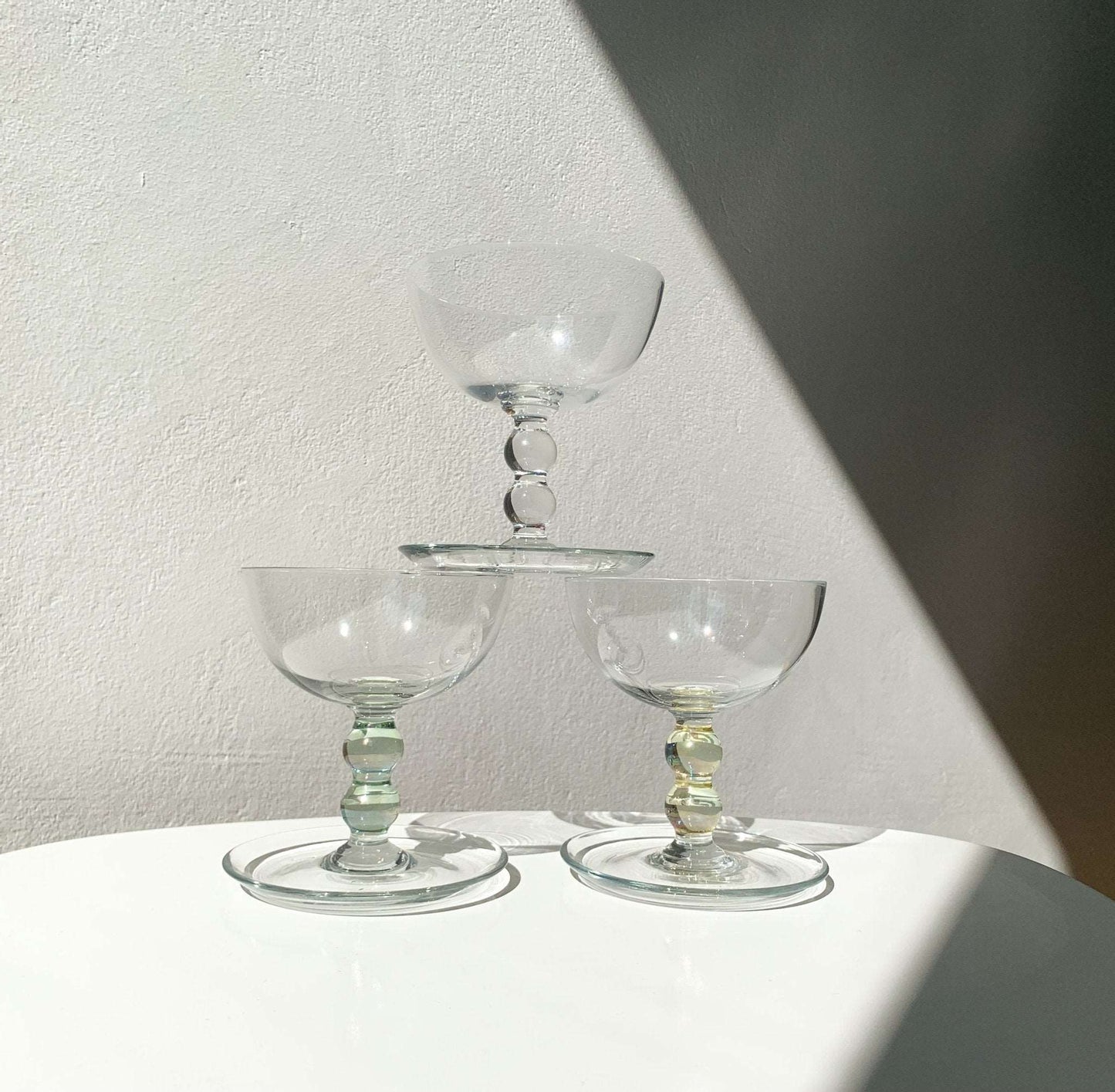 Set of 3 dessert glass bowls by designer Erkki Vesanto, IIttala 1958-60 Finland