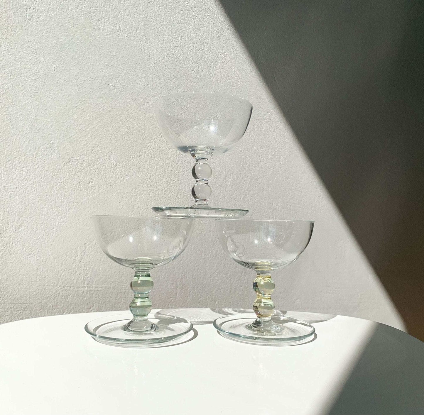Set of 3 dessert glass bowls by designer Erkki Vesanto, IIttala 1958-60 Finland