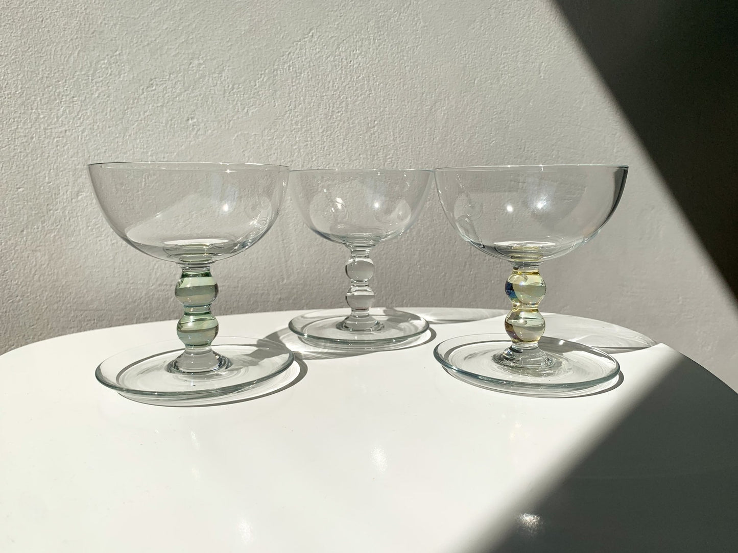 Set of 3 dessert glass bowls by designer Erkki Vesanto, IIttala 1958-60 Finland