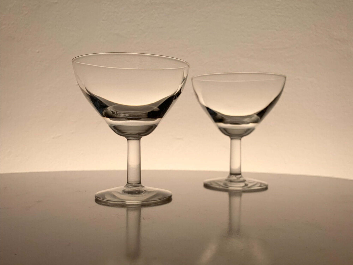 Vintage champagne pair of glasses Hovi by designer Göran Hongell, 1948-67 Finland