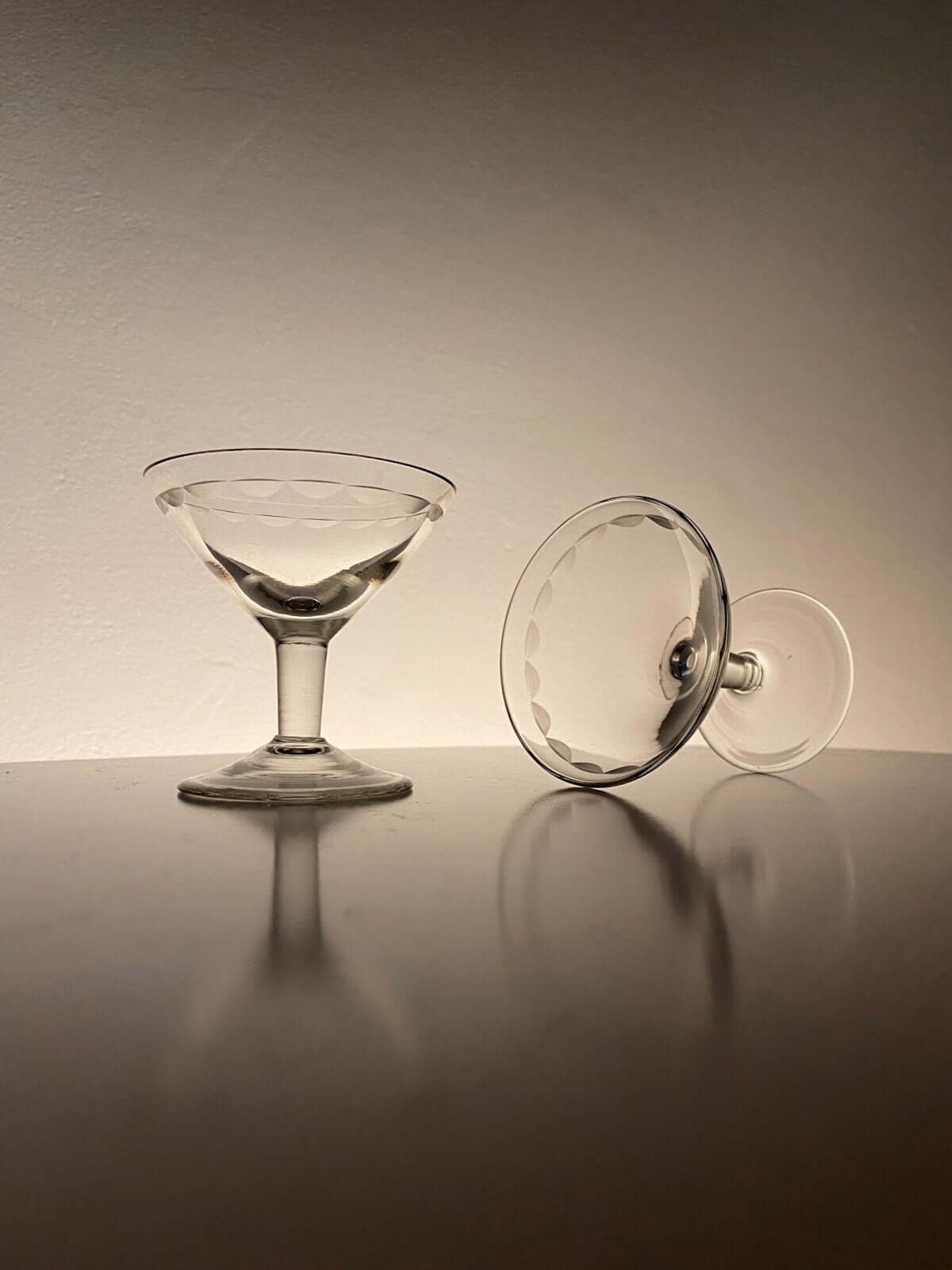 Pair of liquor glasses from 1930-40s, Karhula, Finland