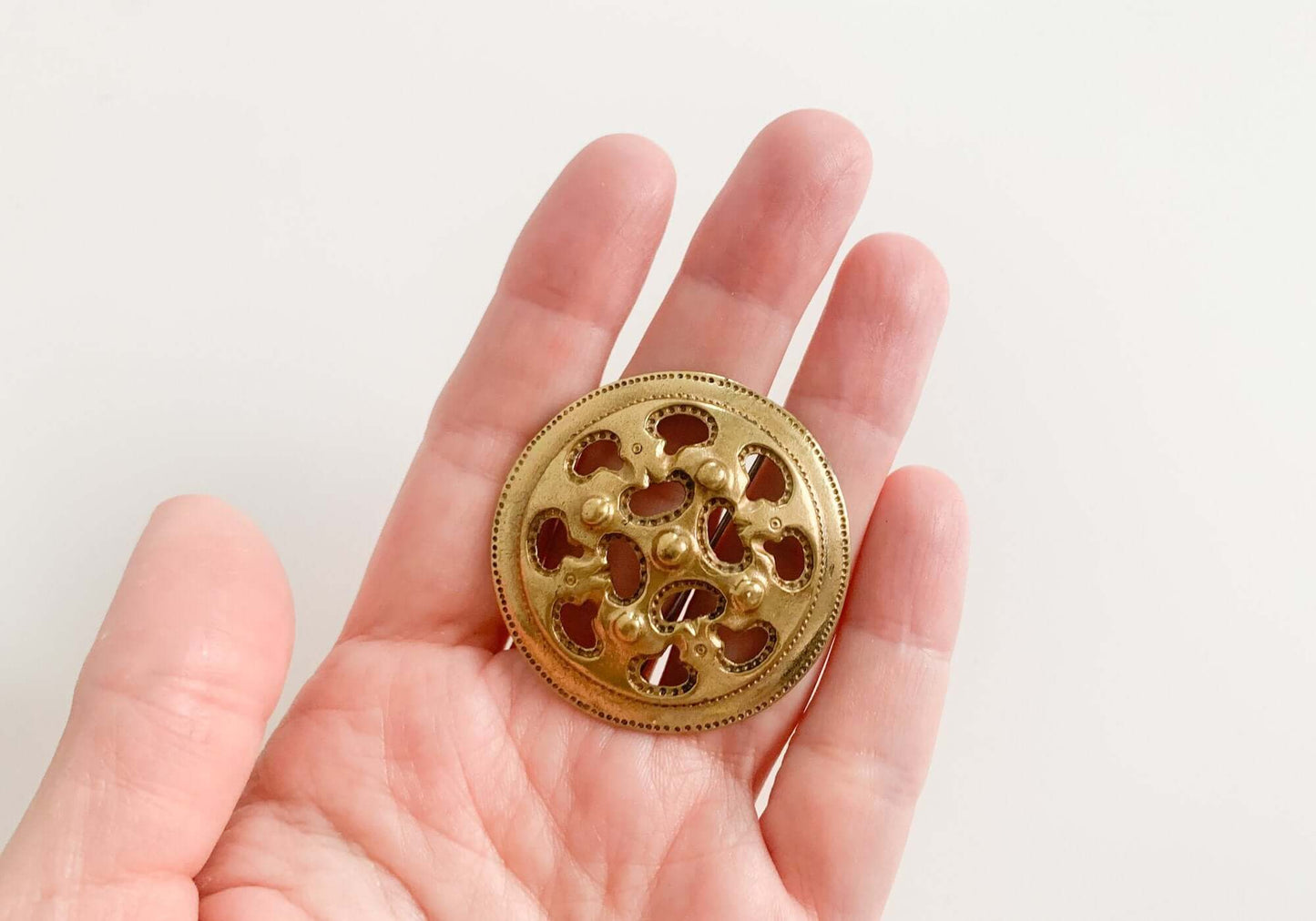 Cross form vintage brooch Kalevala Koru