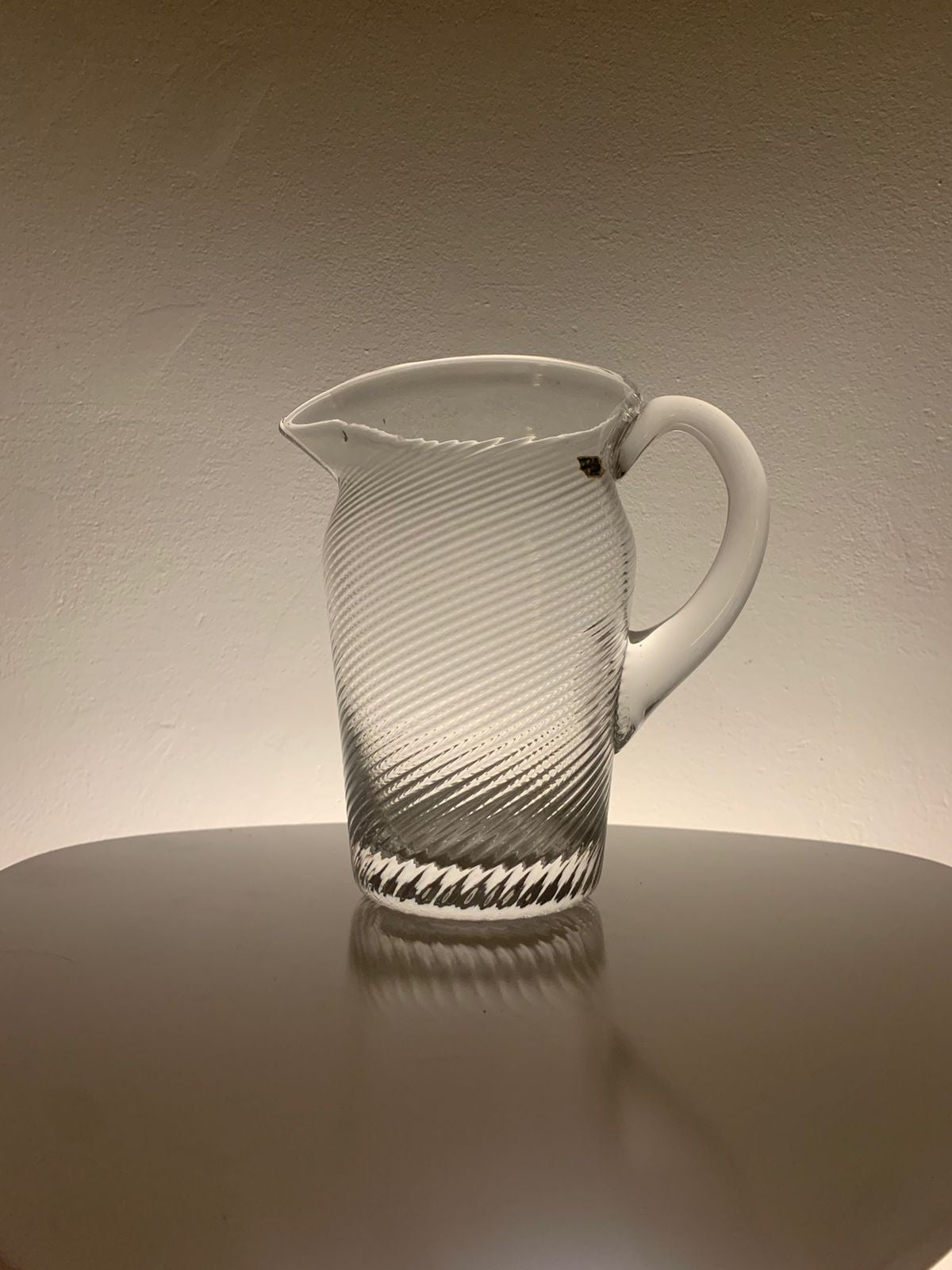 Nason & Moretti swirl pitcher of clear glass, Murano, Italy, 1950s