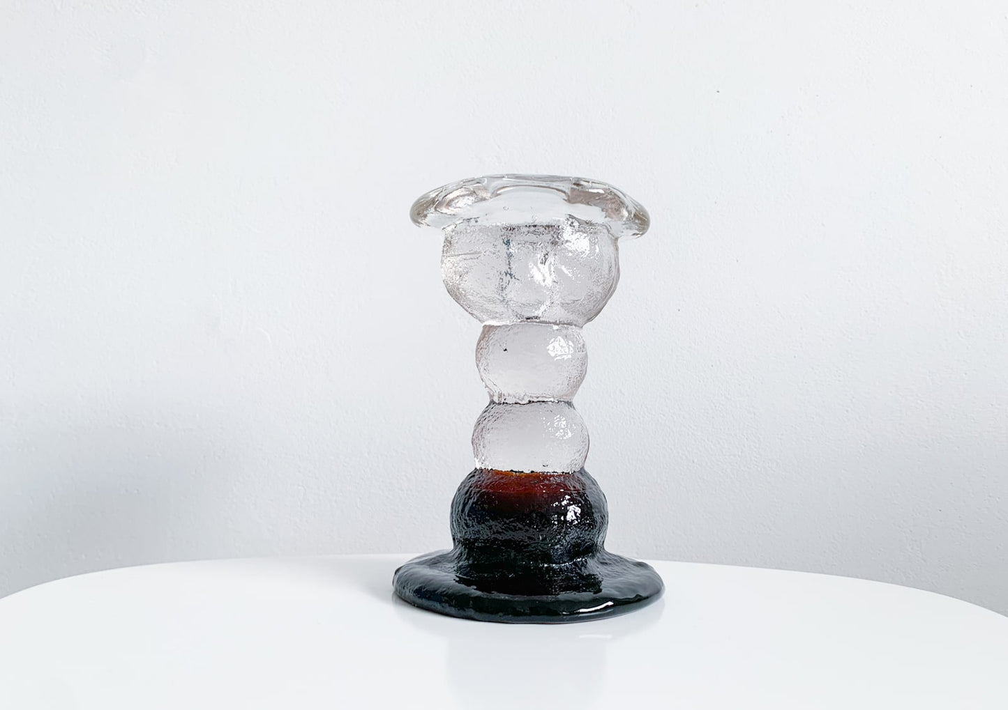 Art vintage glass figurine Kivi design Pertti Santalahti 1980s