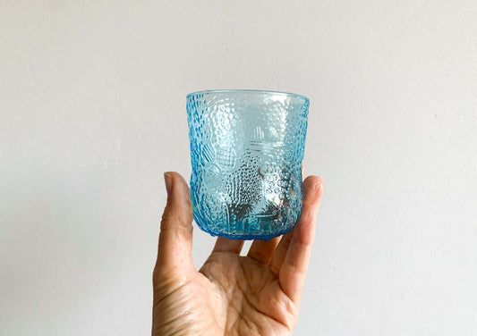 Blue Oiva Toikka glass, Fauna series | Nuutajärvi glass