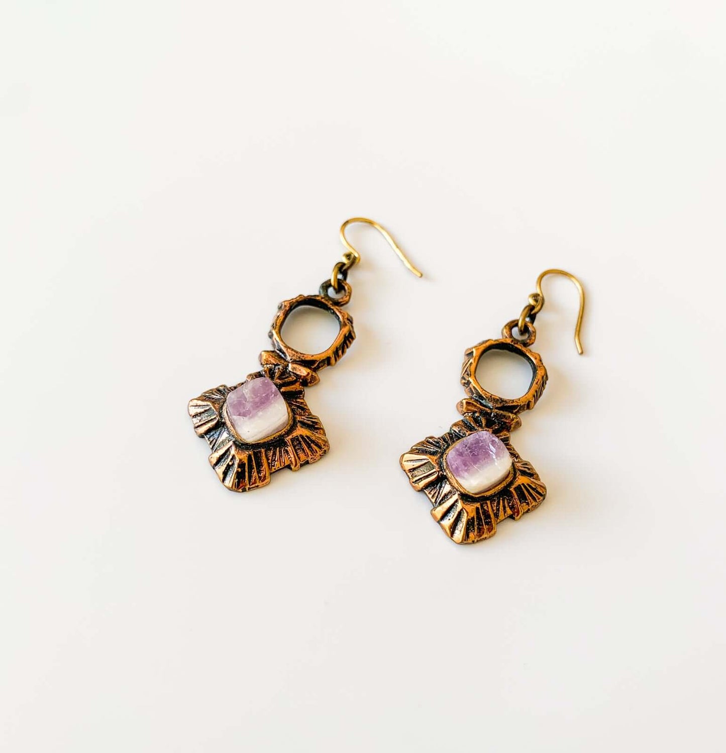 Brutalist Bronze Earrings Kelo | Pentti Sarpaneva Finland | Molna Vintage