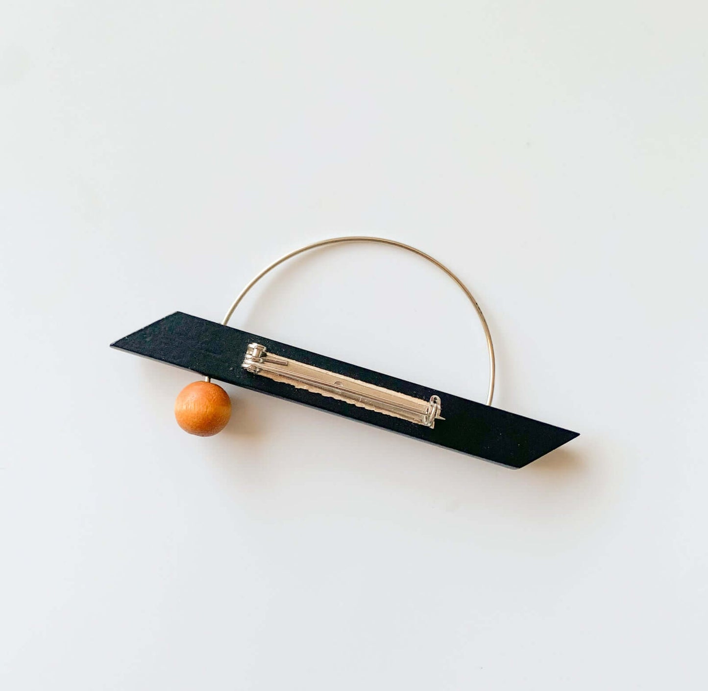 Aarikka Finland | Black Orange Orbit Brooch
