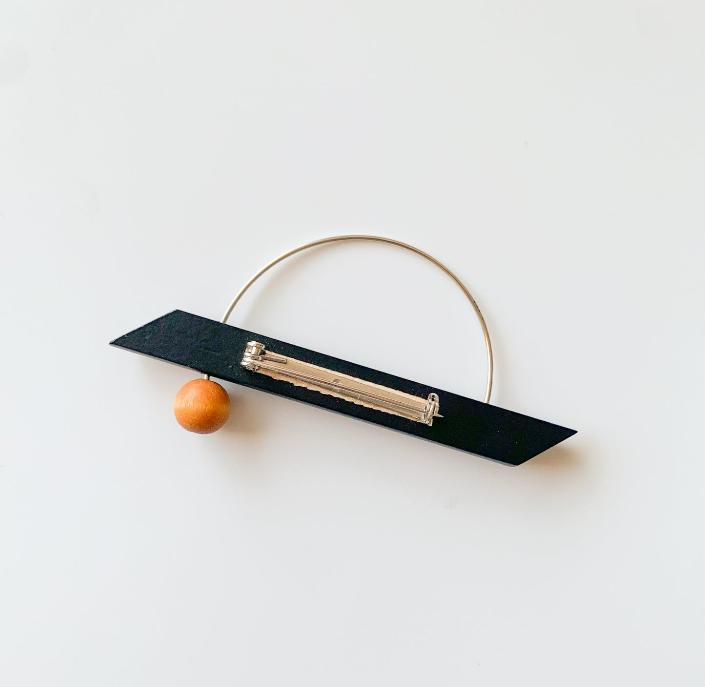 Aarikka Finland | Black Orange Orbit Brooch