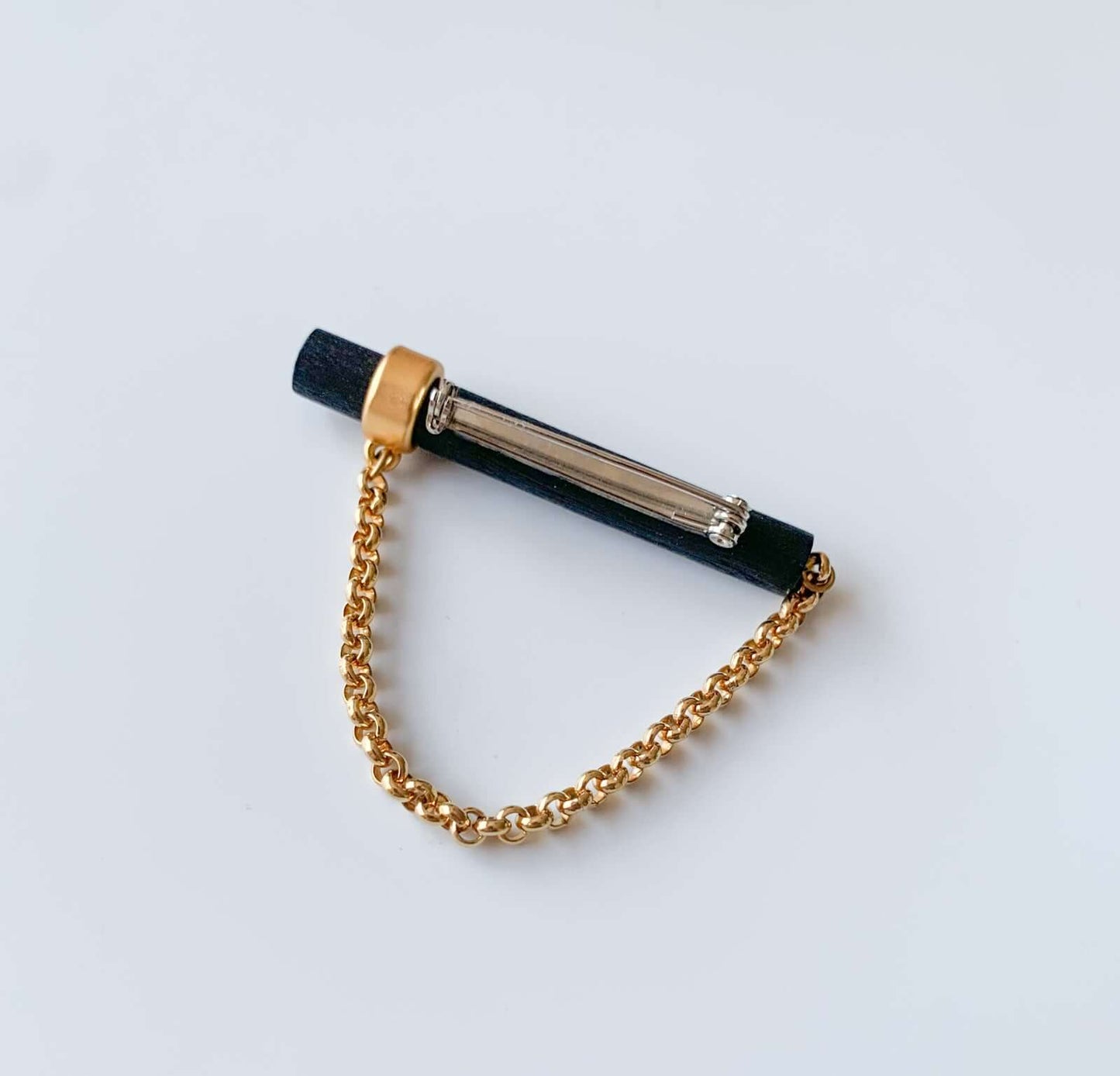 Aarikka Finland | Wooden black gold brooch