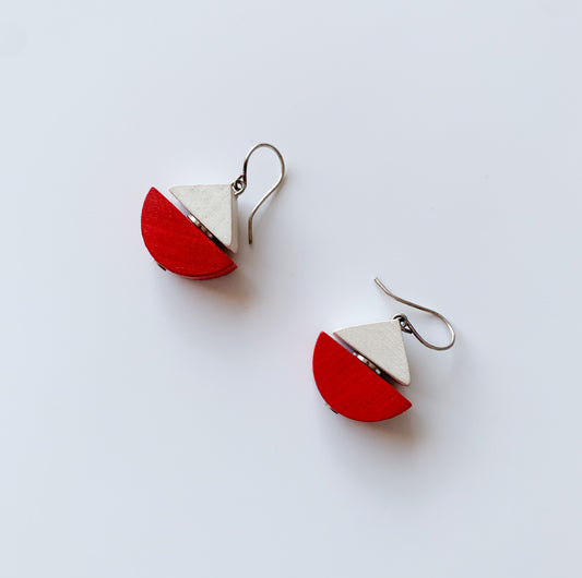 Aarikka Finland, Boats Wooden Earrings