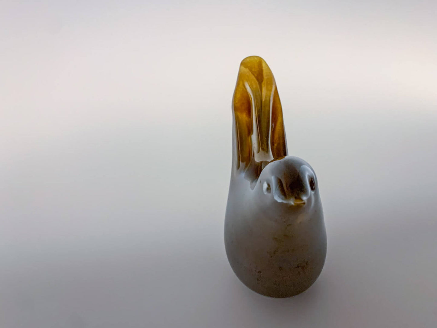 Iridiscent glass figurine of a cuckoo, Imatra Finland