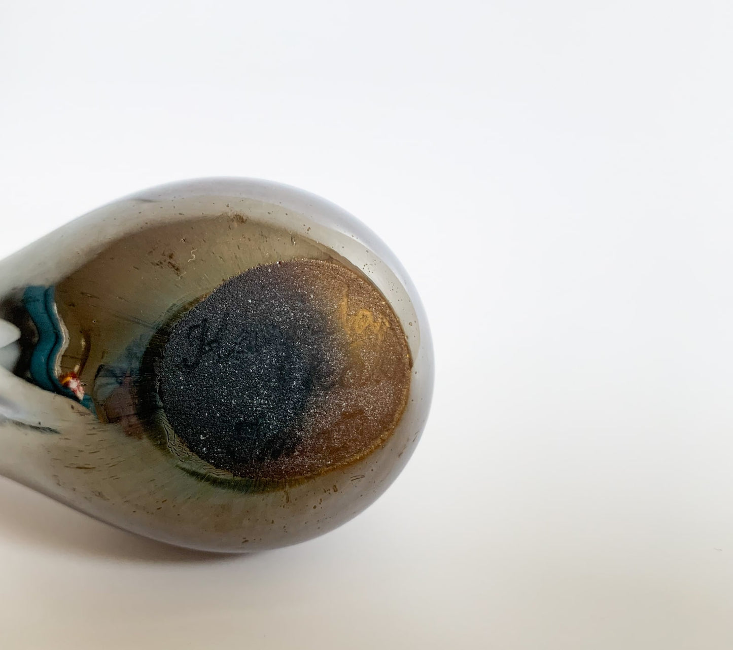 Iridiscent glass figurine of a cuckoo, Imatra Finland