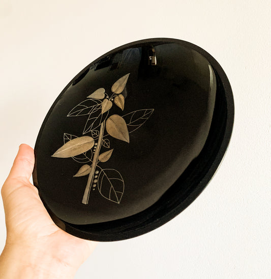 Kumela Finland | Glass Bowl Silver Botanical Engraving