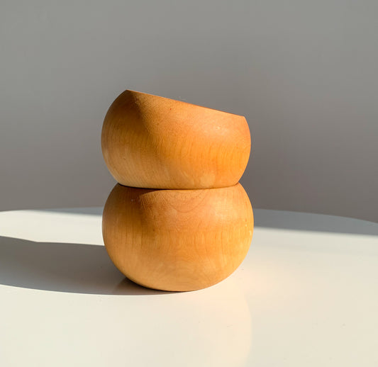 Aarikka Finland | 2 Handmade Wooden Serving Bowls