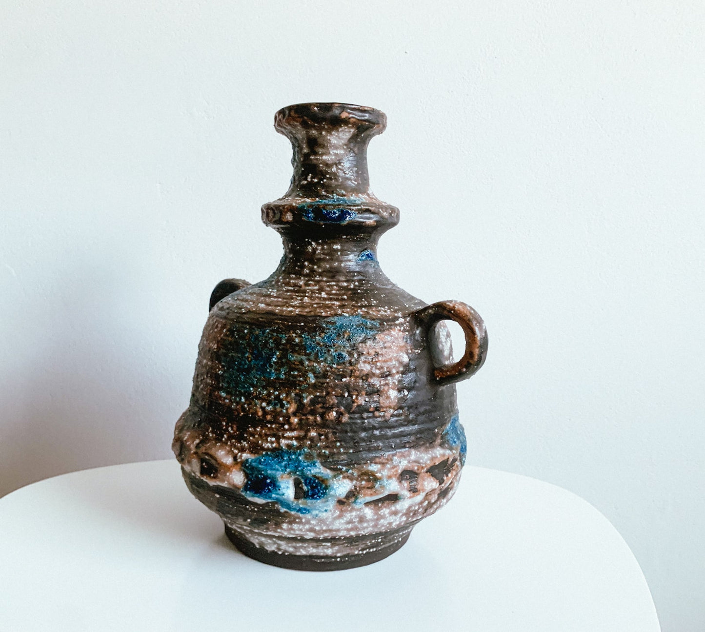 Tall ceramic vase by Carstens, Fat Lava, Germany 1970s
