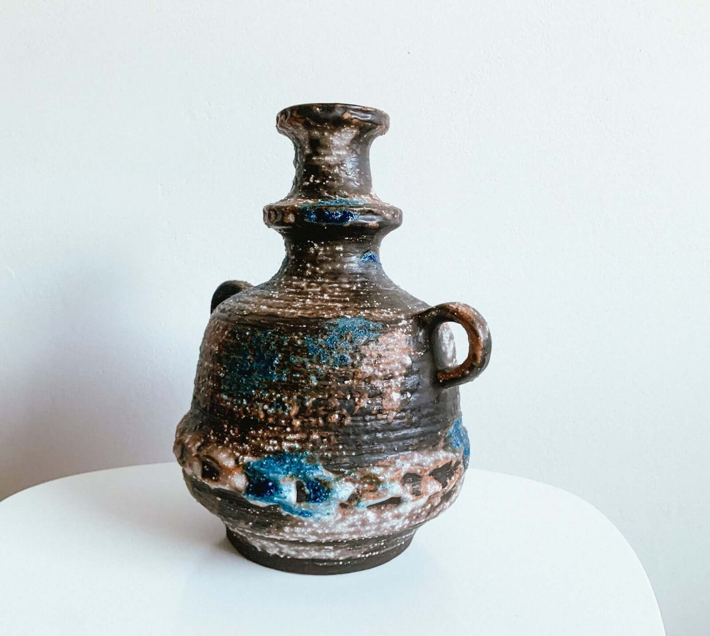 Tall ceramic vase by Carstens, Fat Lava, Germany 1970s