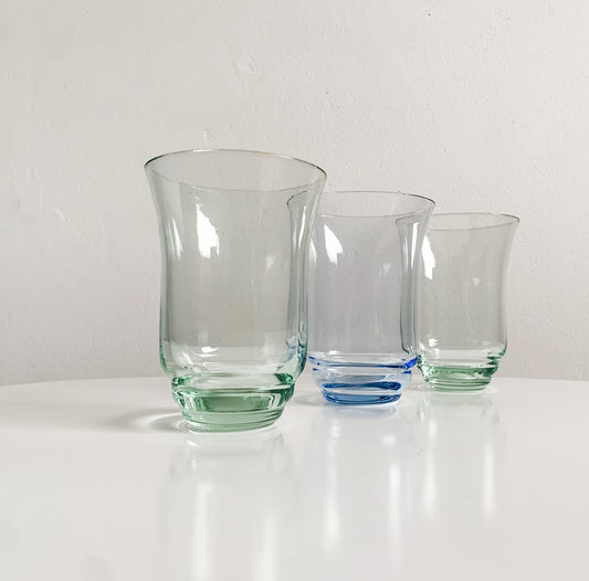 Set of 3 Art deco glasses | Possibly Riihimäen lasi Finland