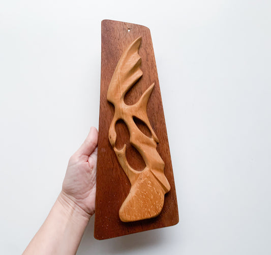 Finnish carved wood bird wall plaque