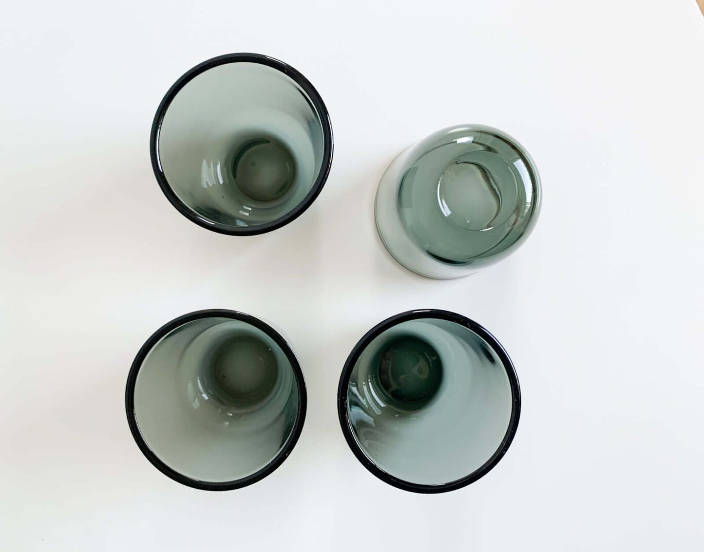 Kaj Franck Nuutajarvi, Set 4 Grey Glasses 5023