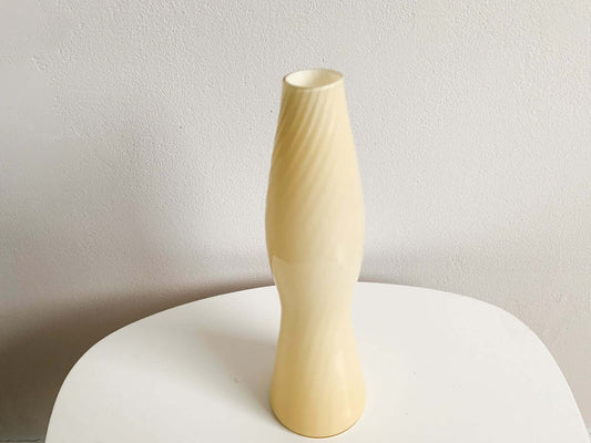 Rare Art Deco swirled opal glass vase by Riihimaki Finland 1940s