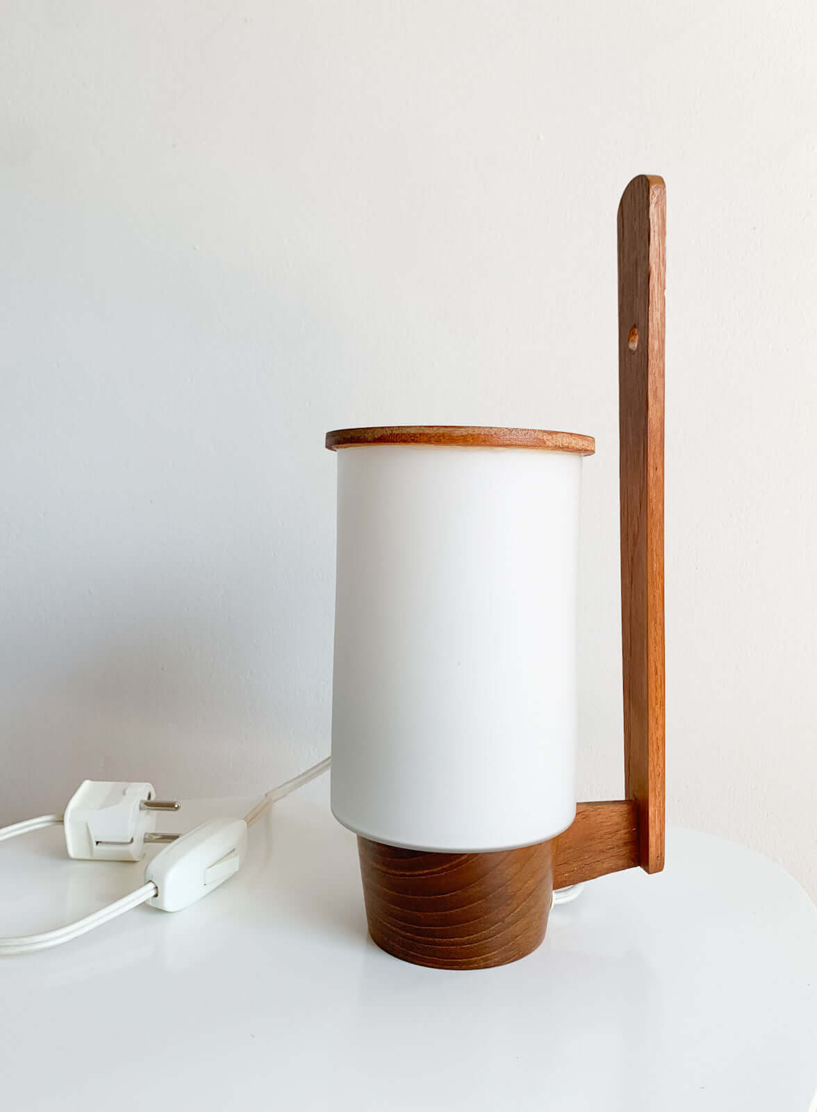 Rare Lival Oy wall teak lamp, Finland 1950s