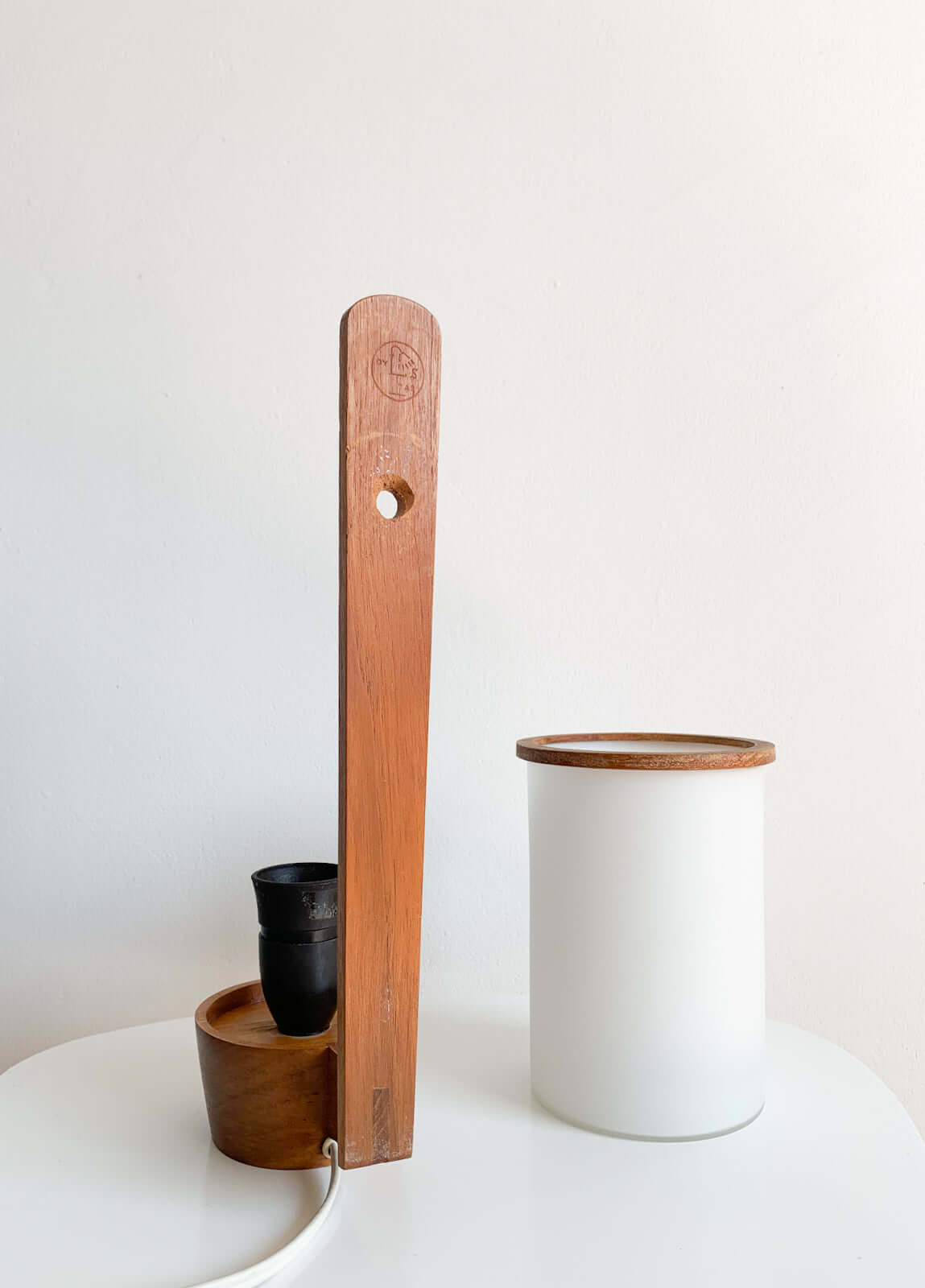 Rare Lival Oy wall teak lamp, Finland 1950s