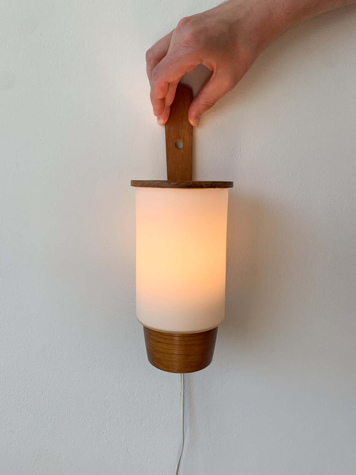 Rare Lival Oy wall teak lamp, Finland 1950s
