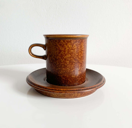 Arabia Finland | Ruska coffee cup, saucer, stamped