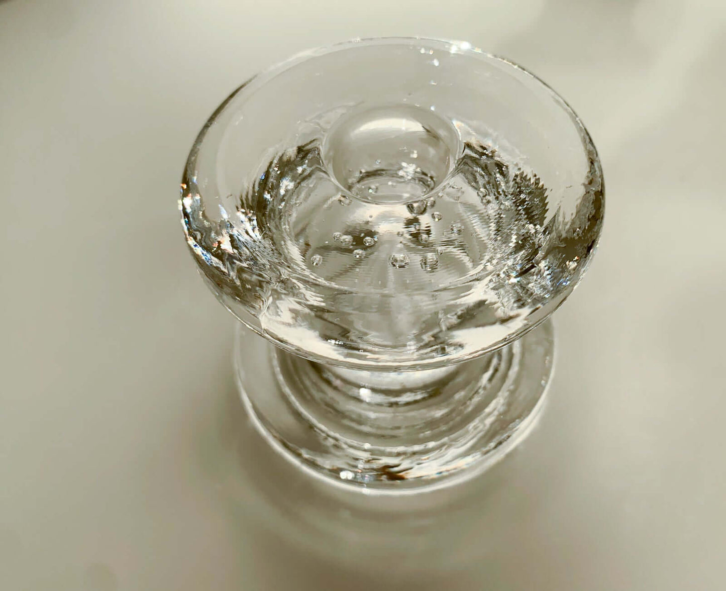 Organic design Finnish glass candle holder | Timo Sarpaneva, Iittala glassworks