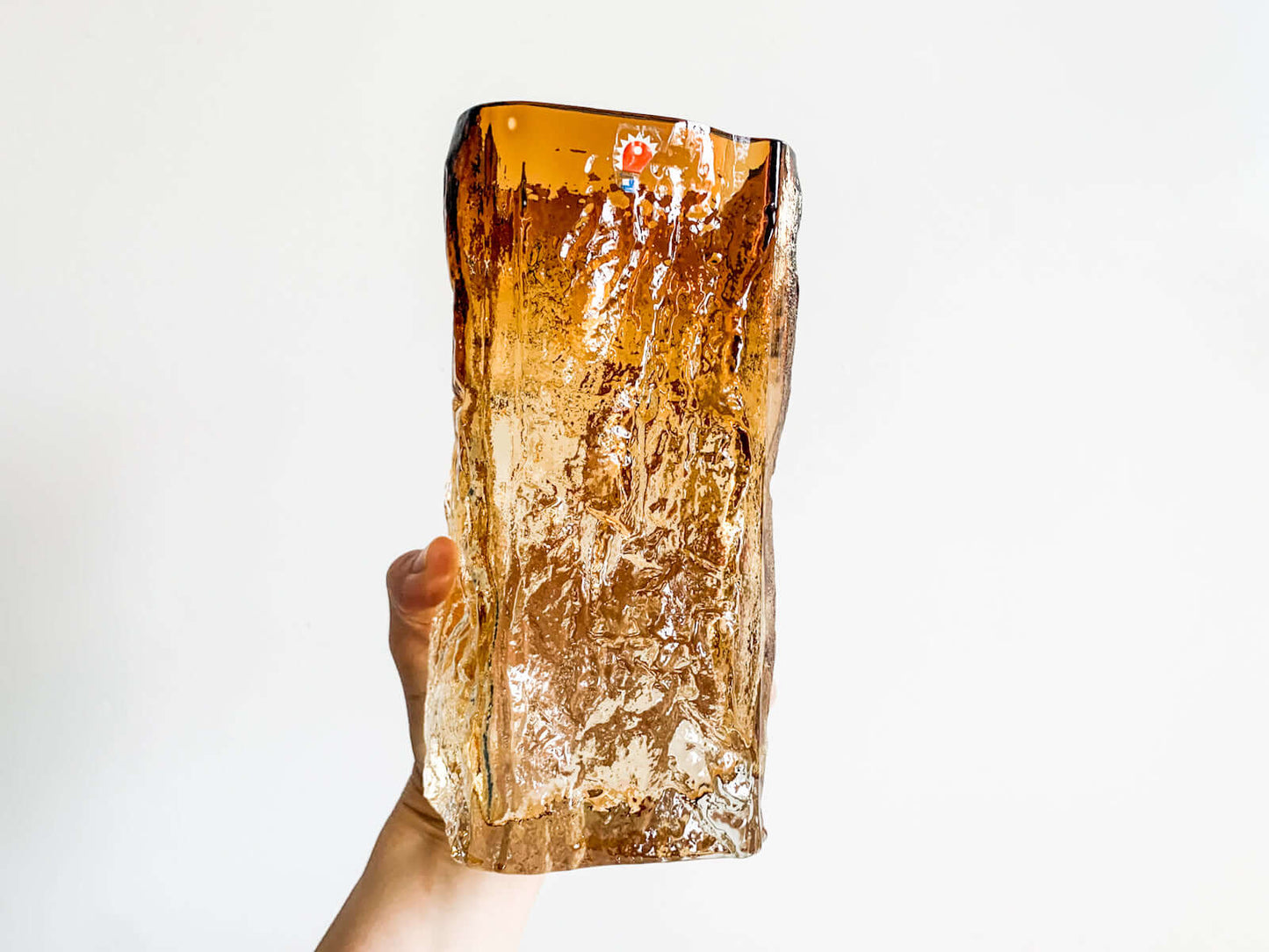 Brutalist Glass Vase Kallio by Kaj Blomqvist, Kumela