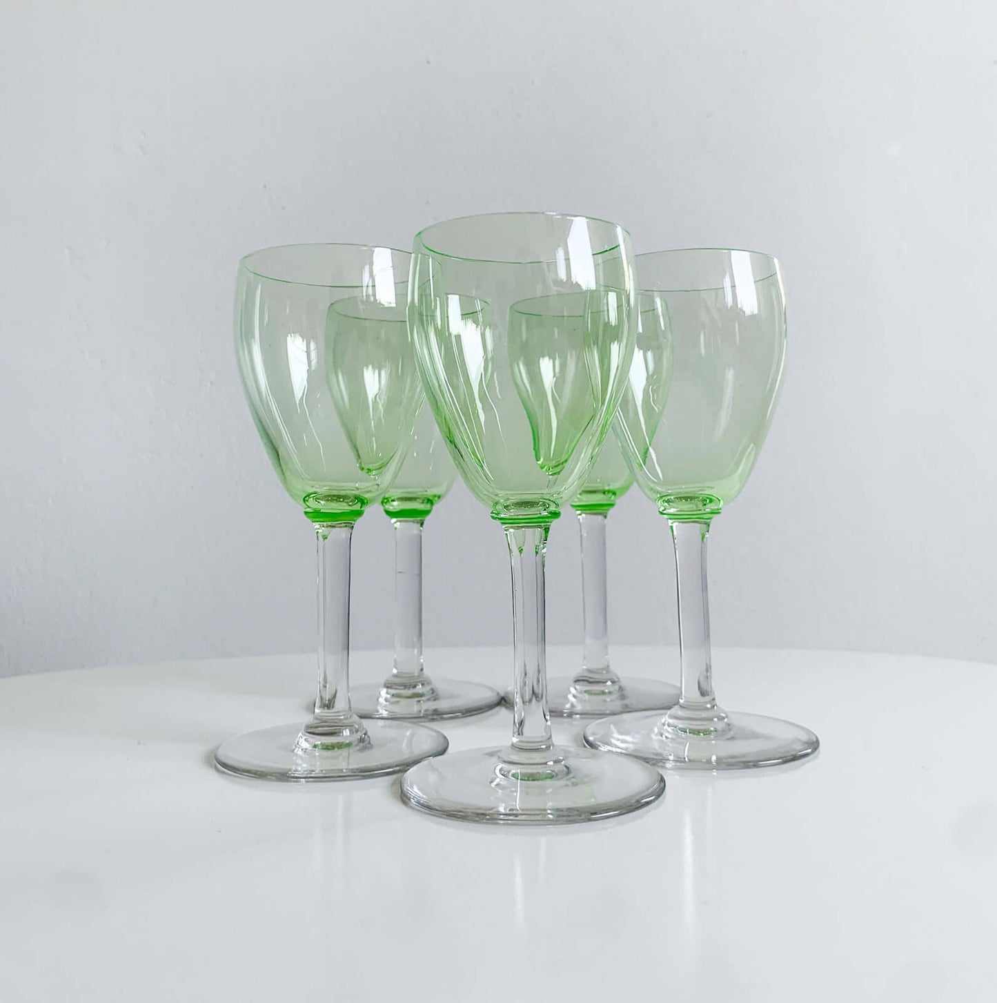 Likely Riihimaki, Set 5 Uranium Wine Glasses