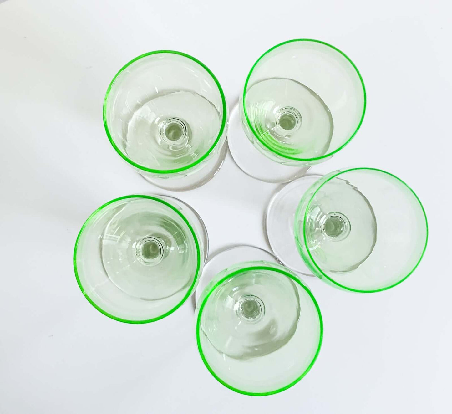 Likely Riihimaki, Set 5 Uranium Wine Glasses