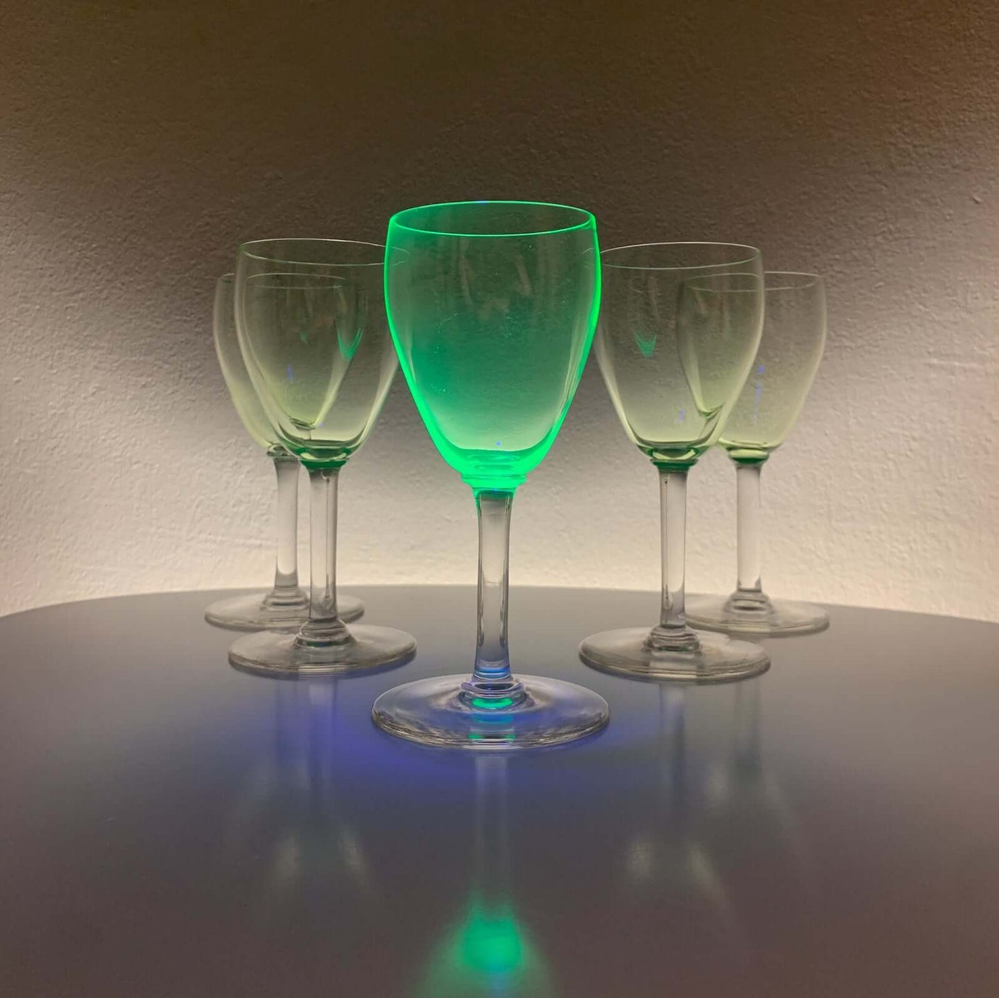 Likely Riihimaki, Set 5 Uranium Wine Glasses