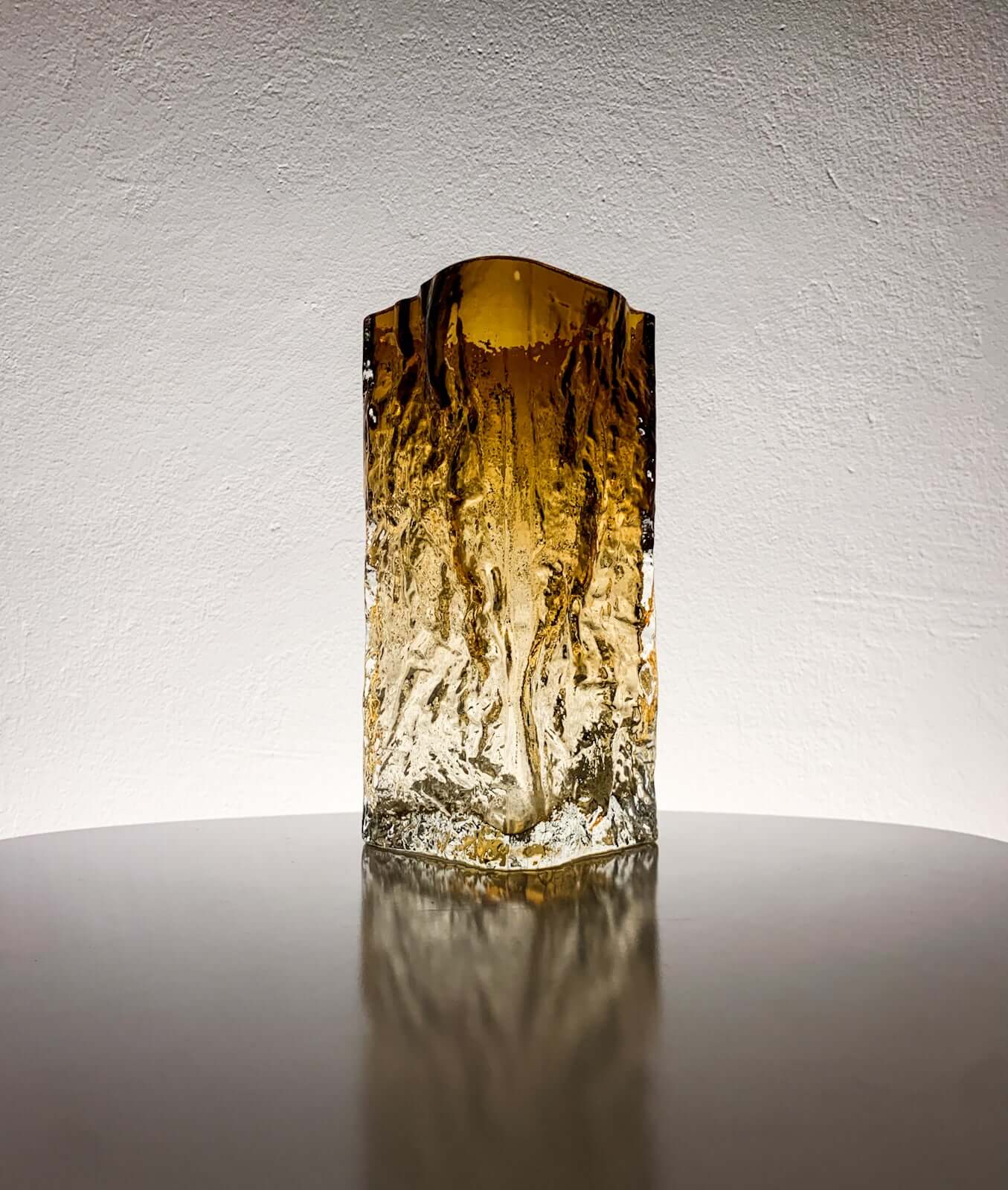 Brutalist Glass Vase Kallio by Kaj Blomqvist, Kumela