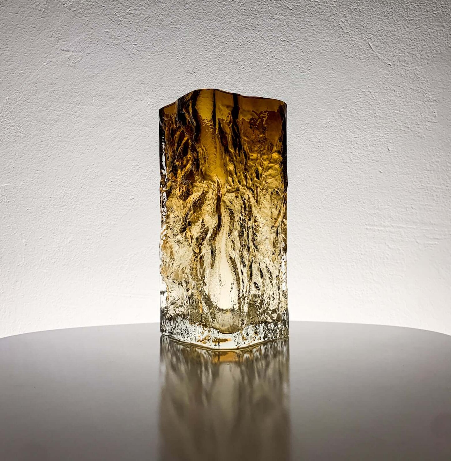 Brutalist Glass Vase Kallio by Kaj Blomqvist, Kumela