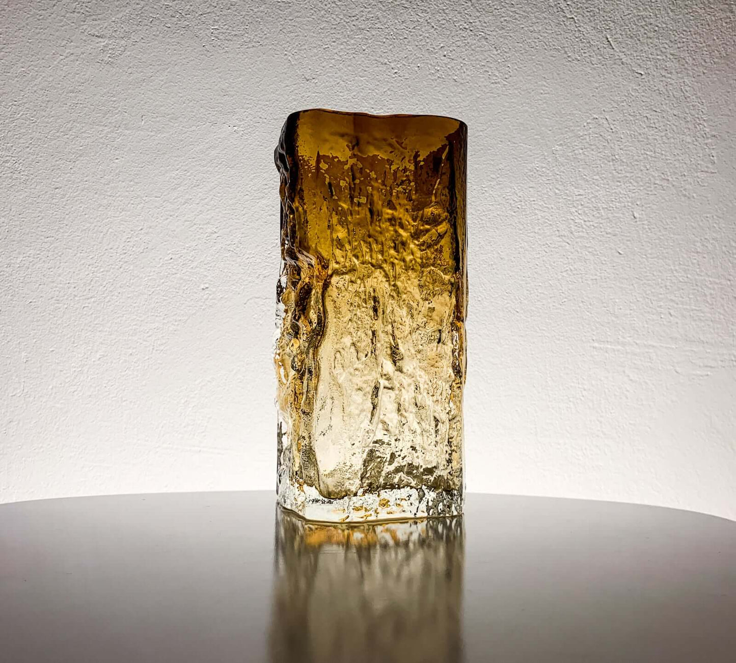 Brutalist Glass Vase Kallio by Kaj Blomqvist, Kumela