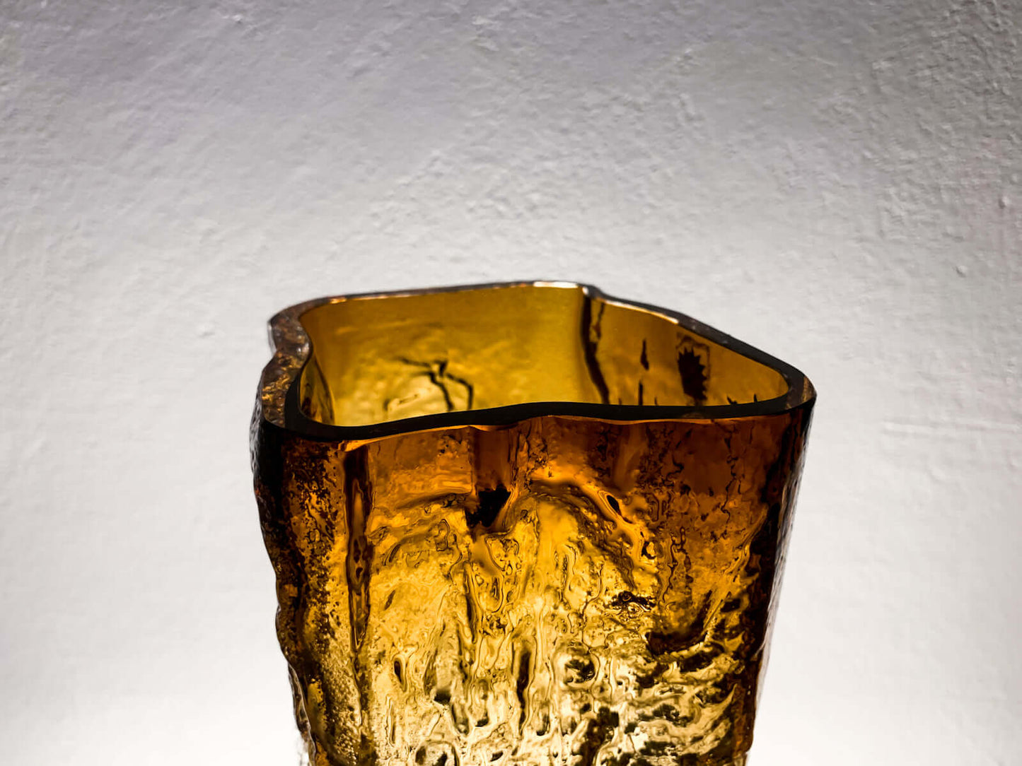 Brutalist Glass Vase Kallio by Kaj Blomqvist, Kumela