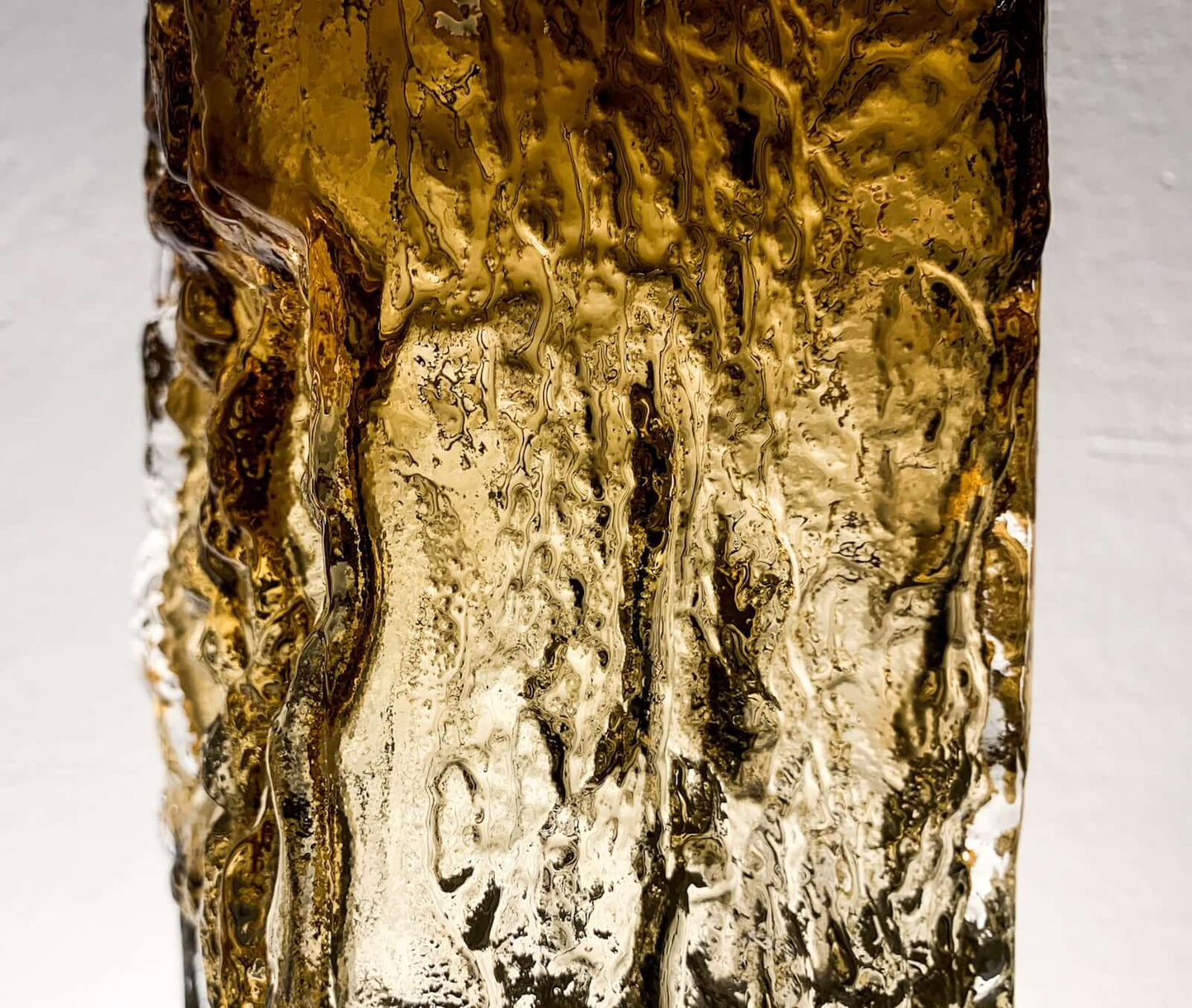 Brutalist Glass Vase Kallio by Kaj Blomqvist, Kumela