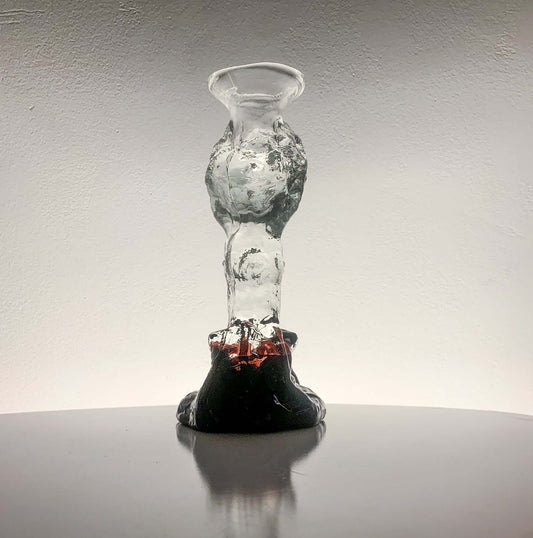 Art Glass Candle Holder & Figurine, 20 cm, Humppila Finland