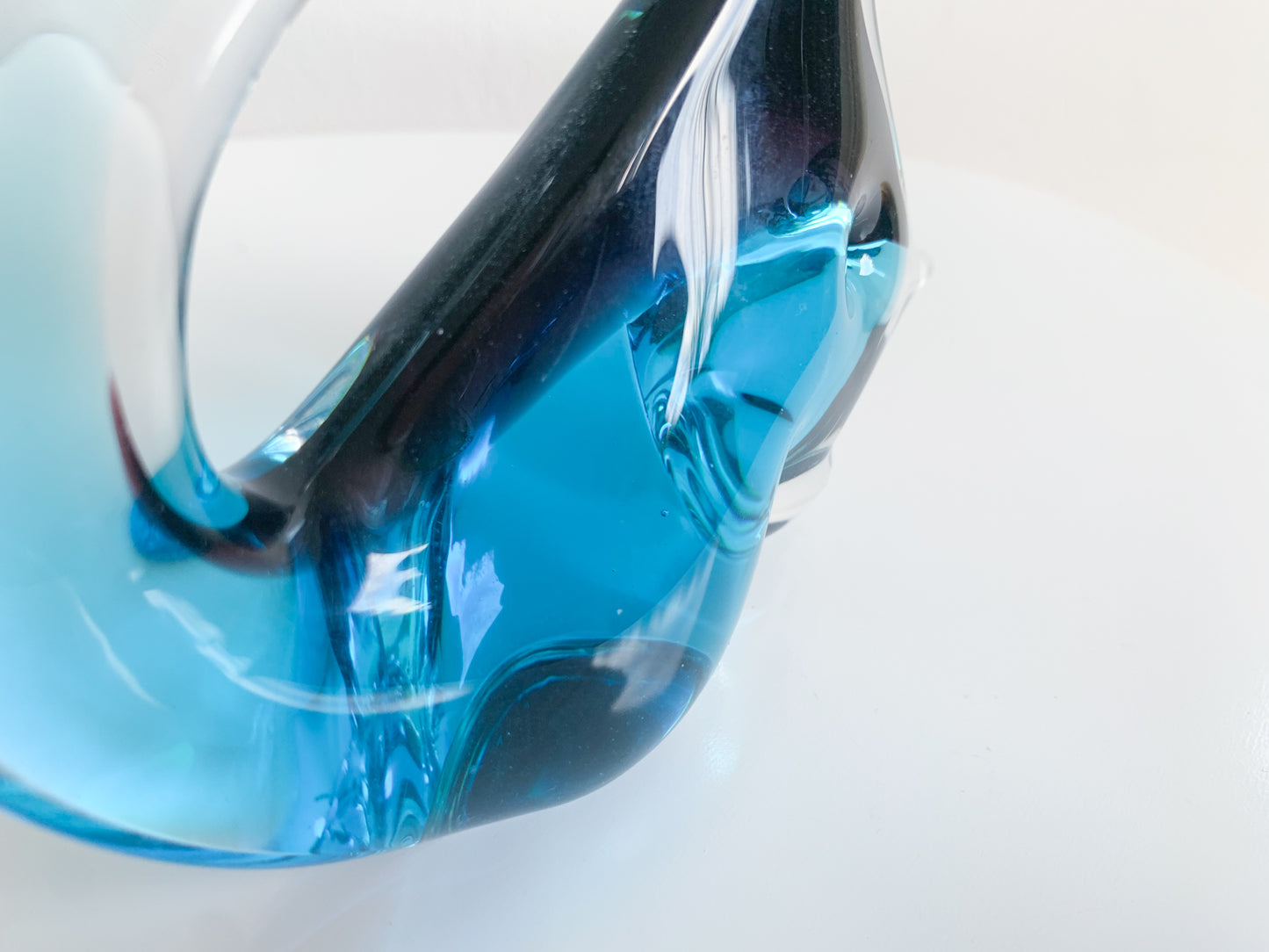 Figurine Fish in Sommerso technique, FM Konstglas, Marcolin, 1960s